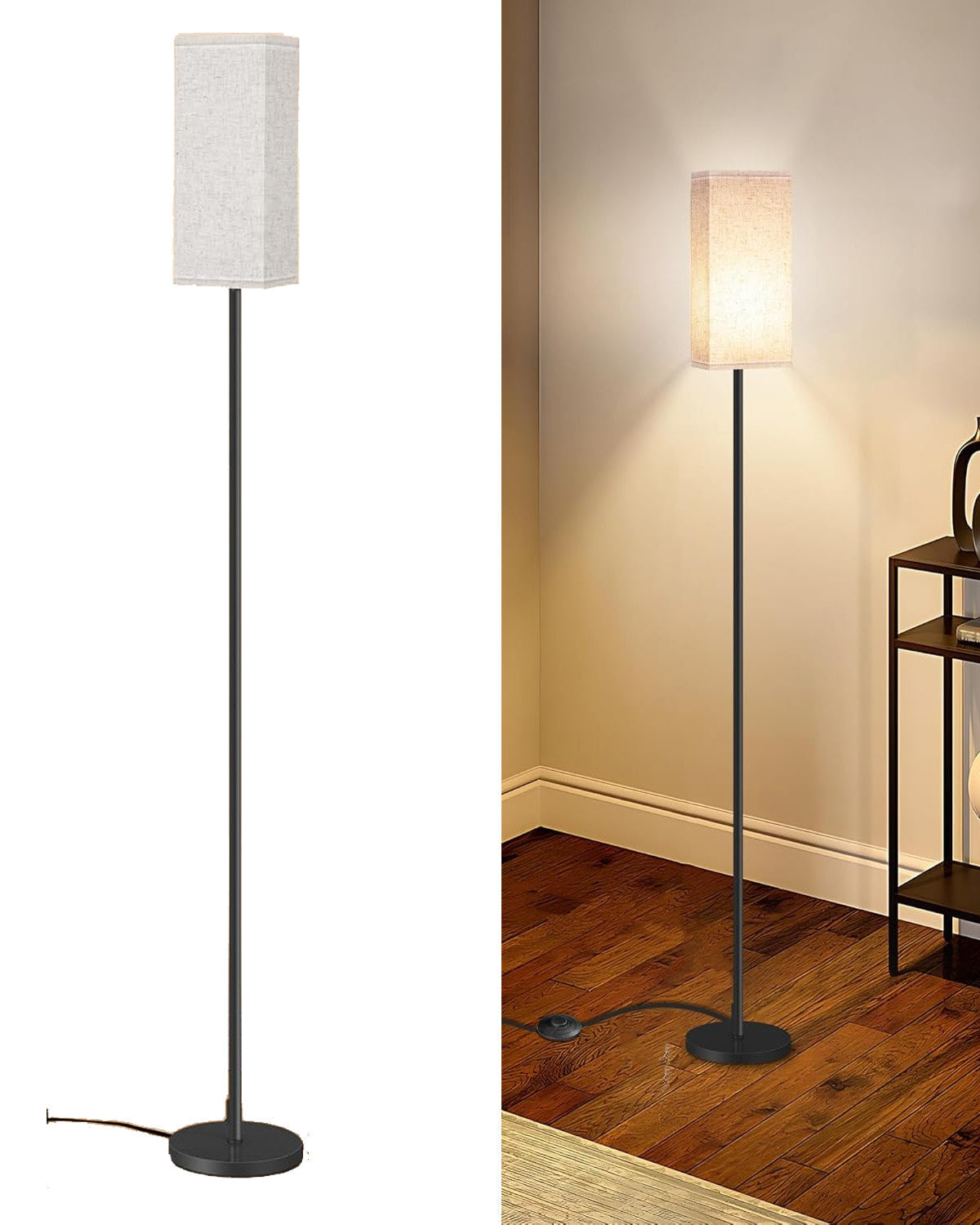Lámpara De Piso Pie Moderna Con Caperuza Para Sala