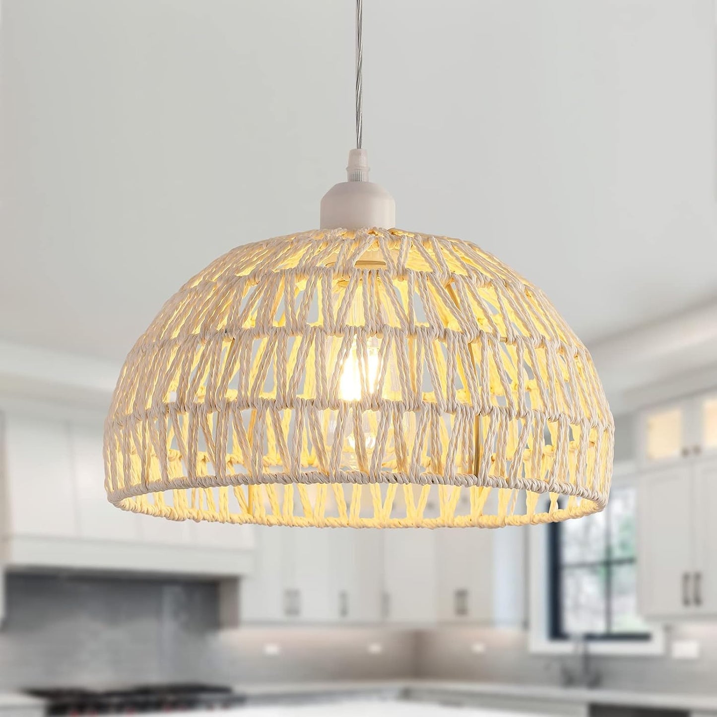 Lámpara De Ratán Colgante Decorativa Modelo Roma 2