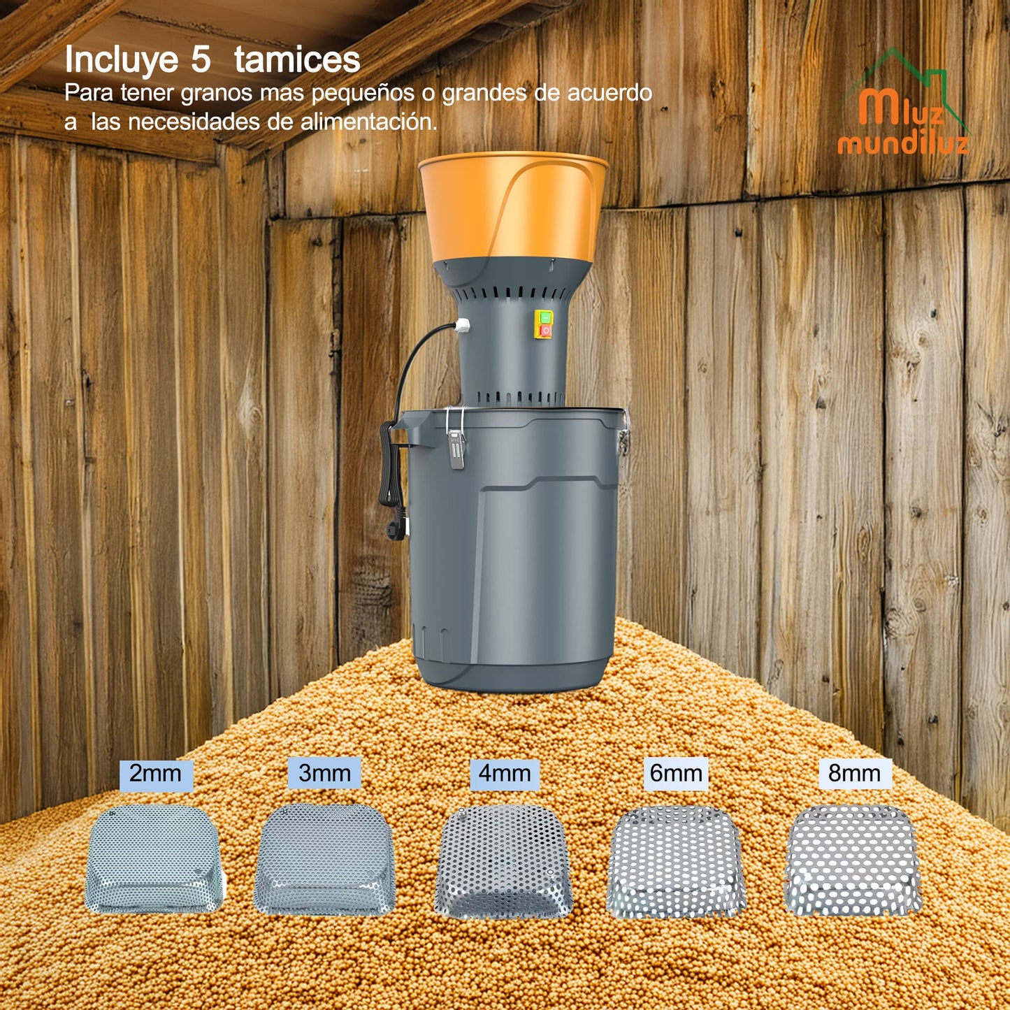 Molino Para Alimento De Animales Grano Seco 300 Kg/h