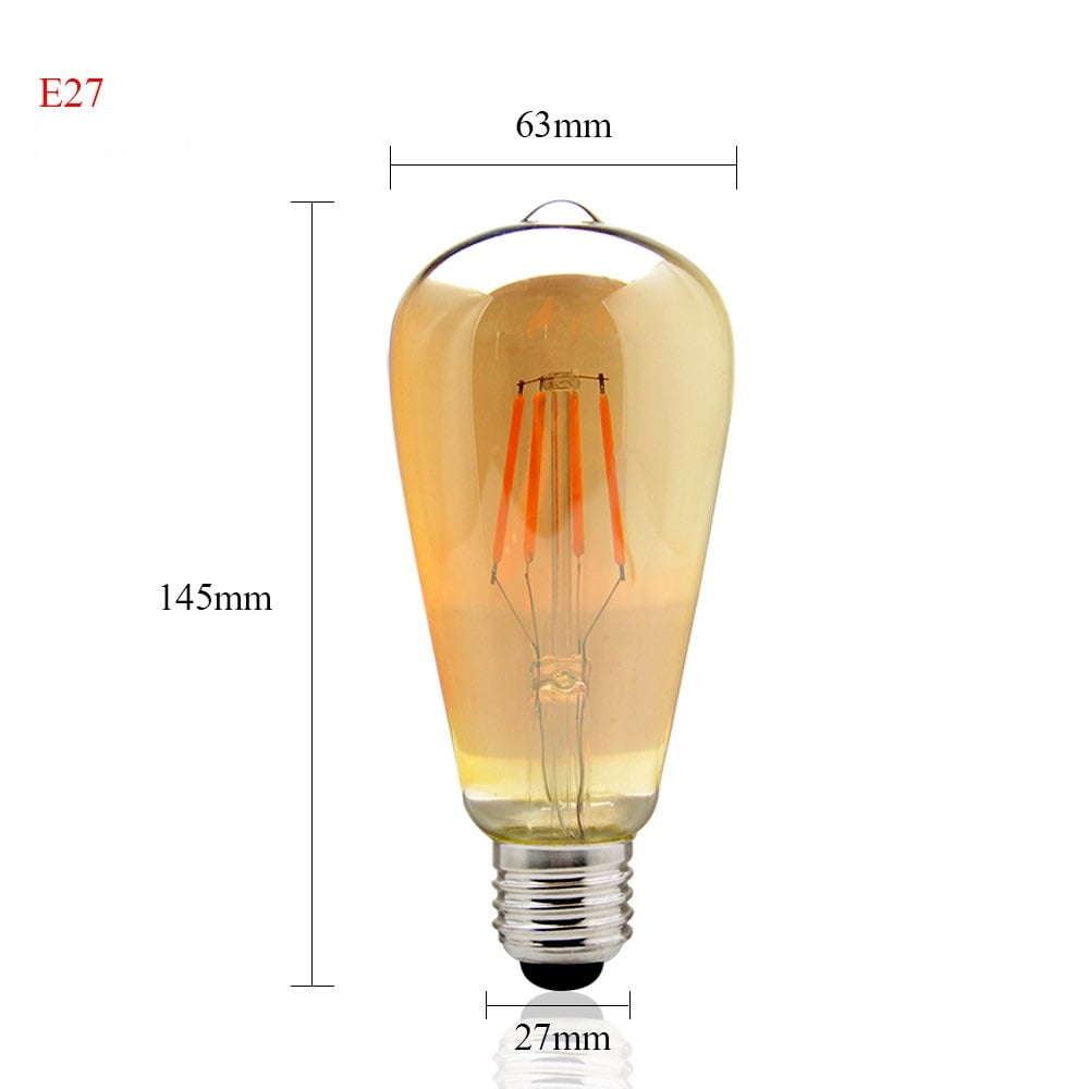 Bombillo Vintage Edison Led Ambar Pera. Exito Corp