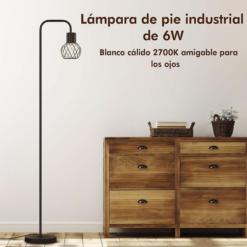 Lámpara De Piso Para Sala Vintage Altura Ajustable