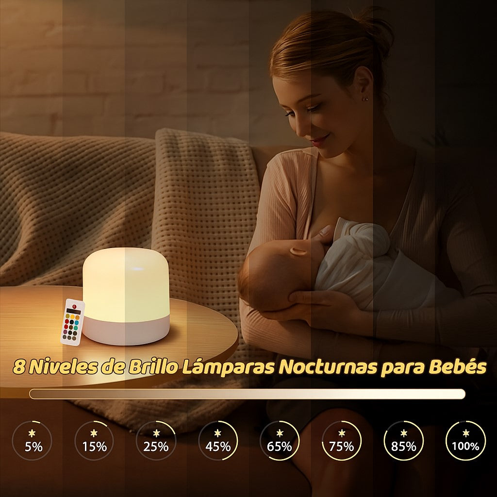Lámpara Led Mesa Táctil Despertador Recargable Control Bebe