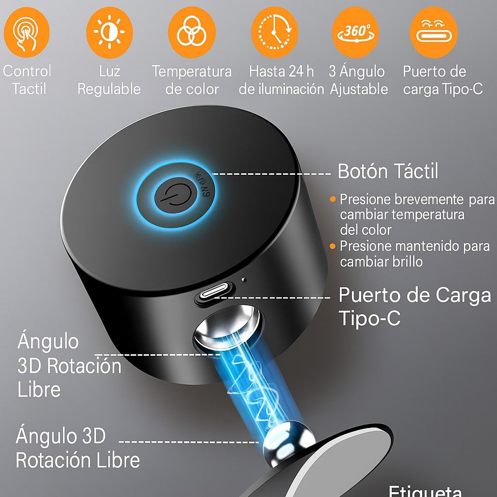 Lampara De Pared Inalámbrica. ¡ No Mas Cables !