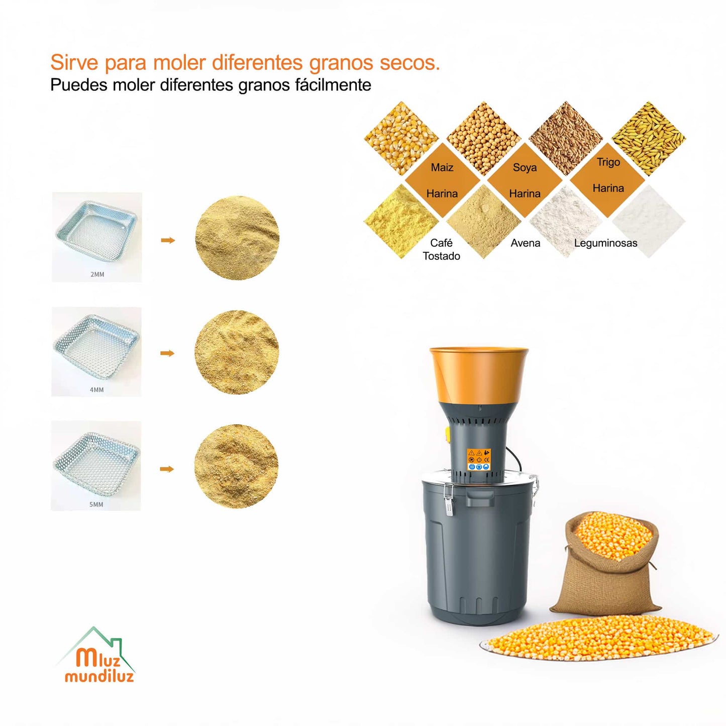 Molino Para Alimento De Animales Grano Seco 300 Kg/h