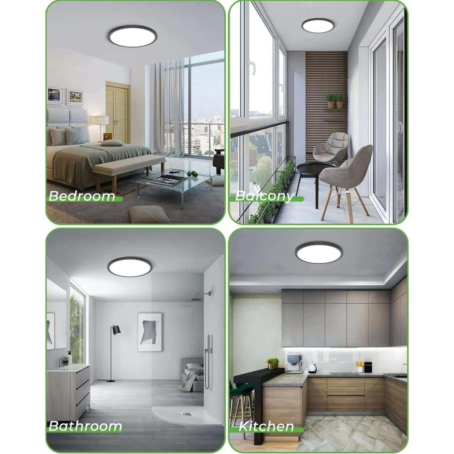 Lampara Plafón De Techo O Pared Multitono 3000, 4500 Y 6000k