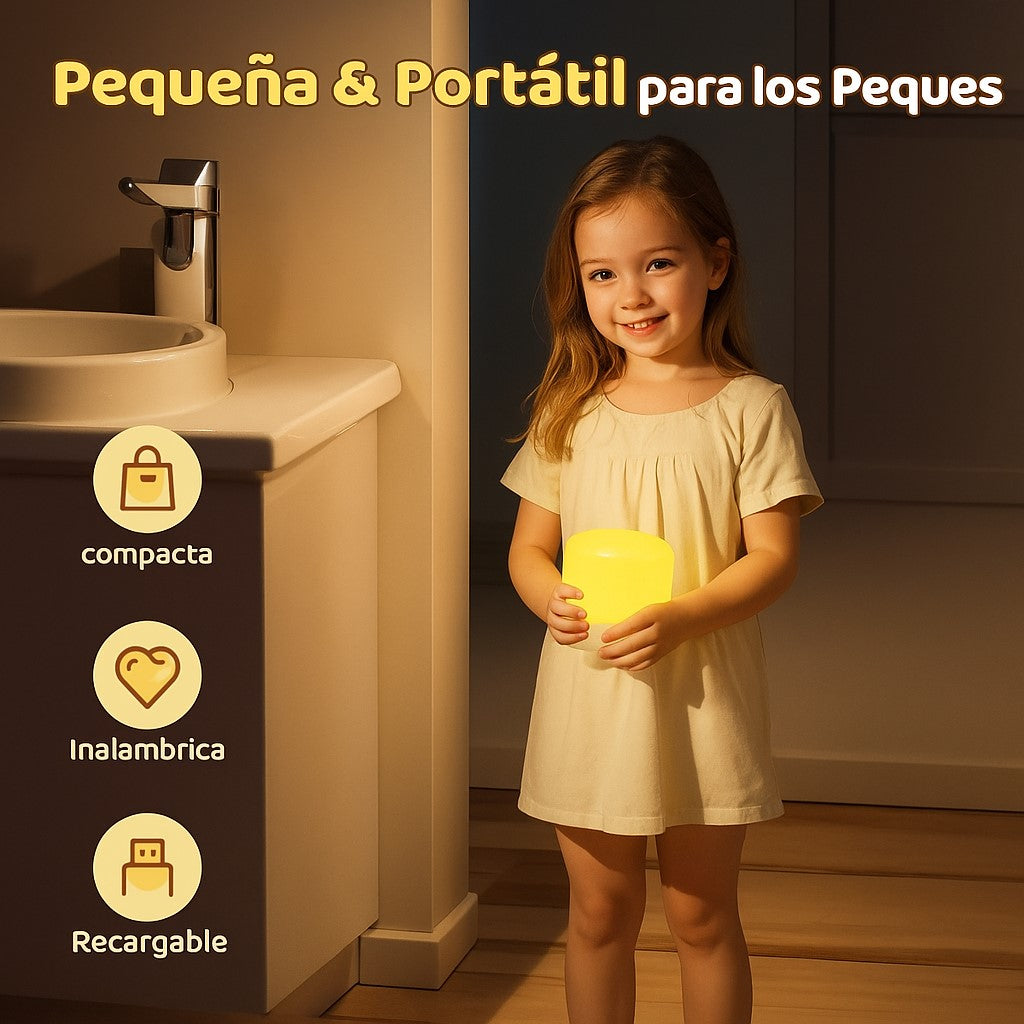 Lámpara Led Mesa Táctil Despertador Recargable Control Bebe
