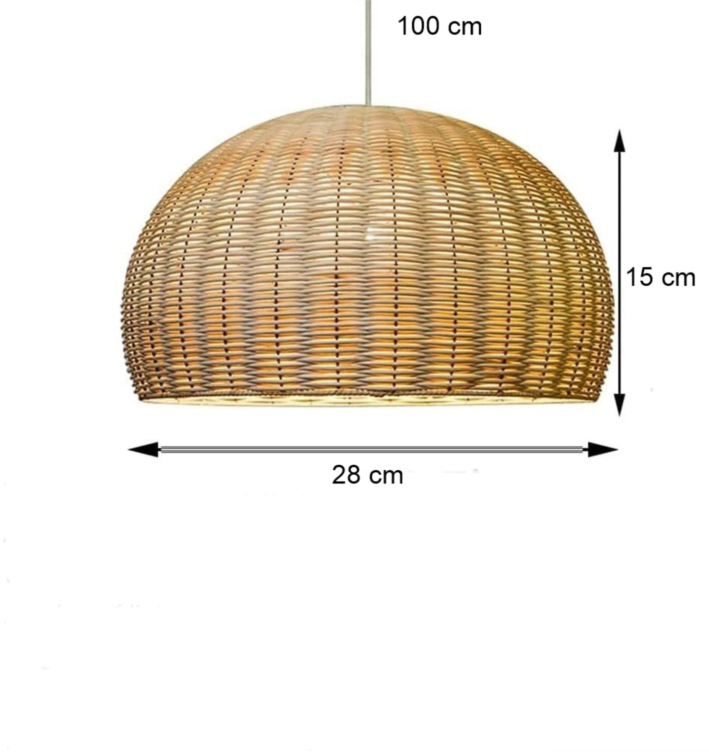Lámpara De Techo Decorativa De Fibra Ratan Modelo Niza