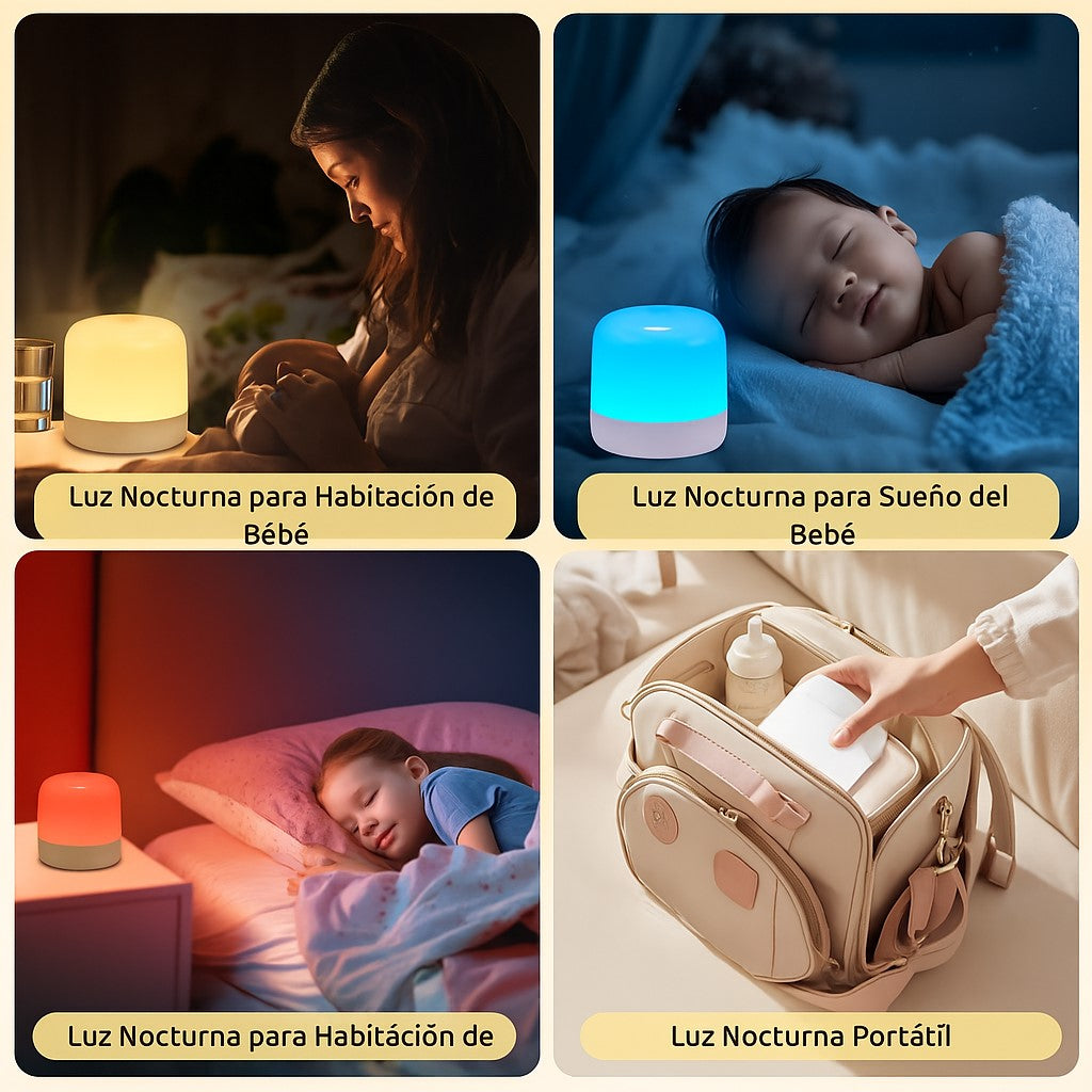 Lámpara Led Mesa Táctil Despertador Recargable Control Bebe