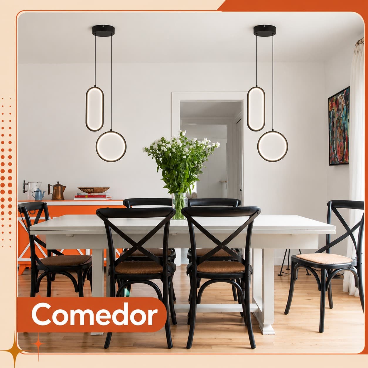 Lámpara Colgante Led Moderna 48w Control Remoto Regulable