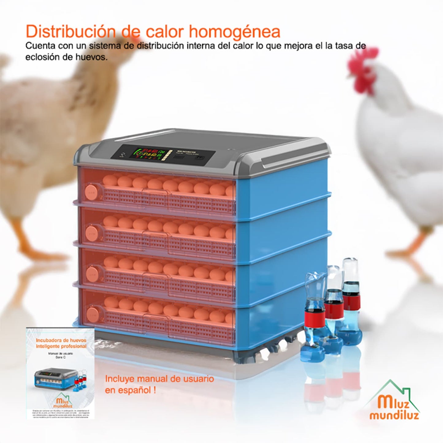 Incubadora De 400 Huevos Inteligente industrial Automática