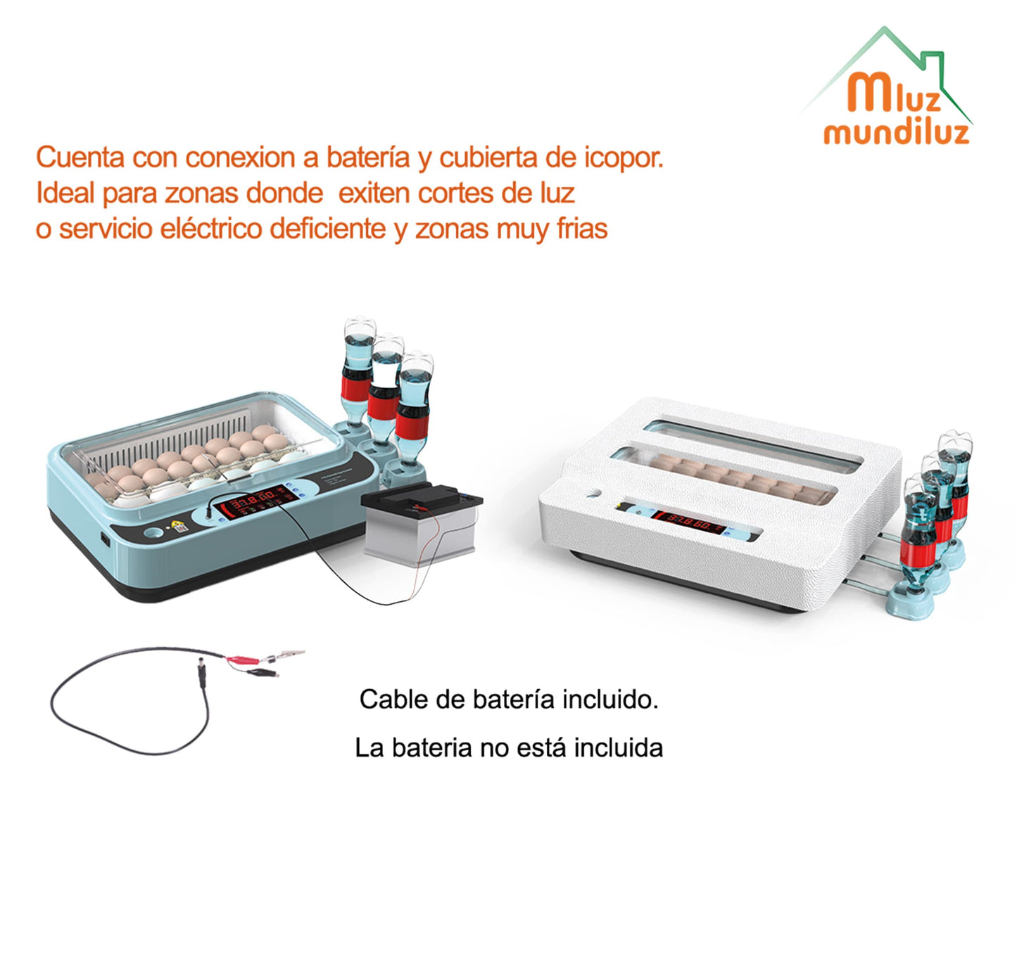 Incubadora 24 Huevos Volteo Automatico Y Panel De Control Humedad