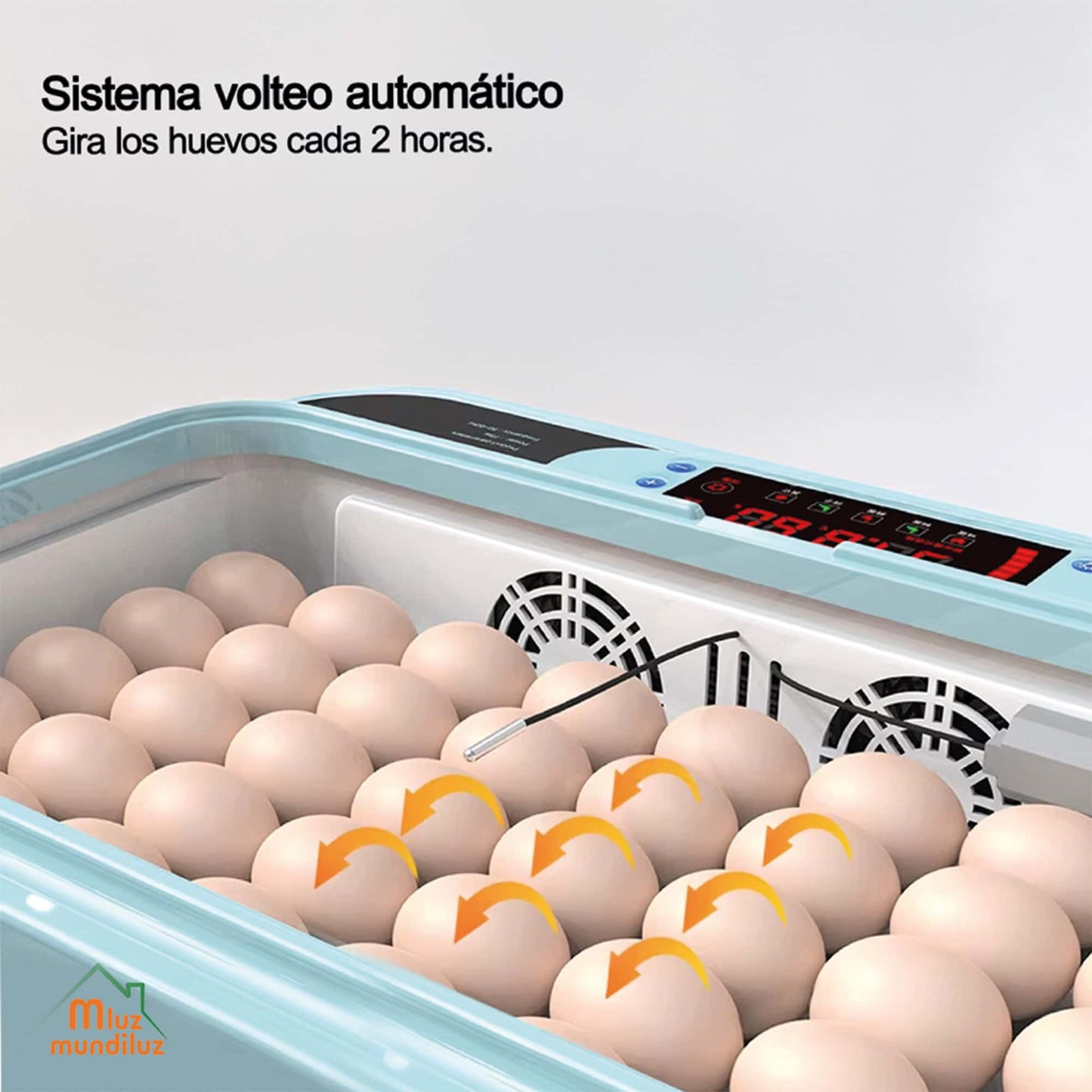 Incubadora 24 Huevos Volteo Automatico Y Panel De Control Humedad
