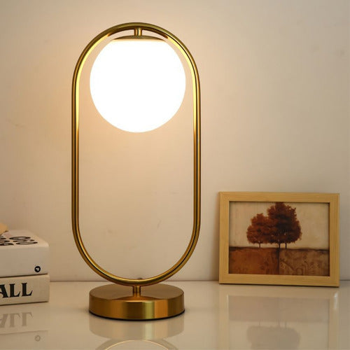 Lámpara De Mesa Moderna Nórdica Modelo Moon Dorada