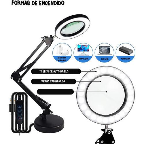 Lampara Lupa De Escritorio Brazo Flexible Fija.