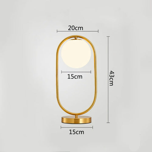 Lámpara De Mesa Moderna Nórdica Modelo Moon Dorada