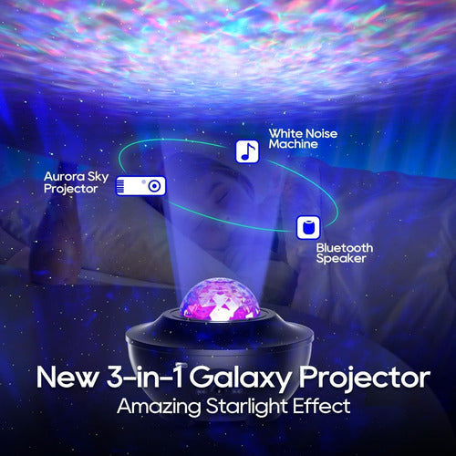 Lampara Proyector Galaxia Y Auroras Con Altavoz Y Bluetooth