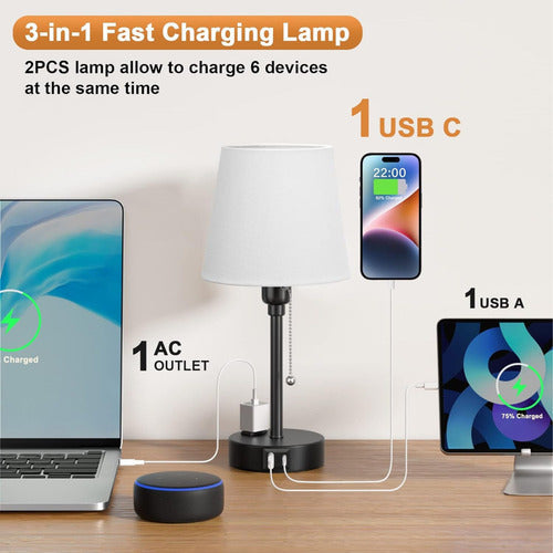 Lámpara De Mesa Escritorio Decorativa Con Caperuza