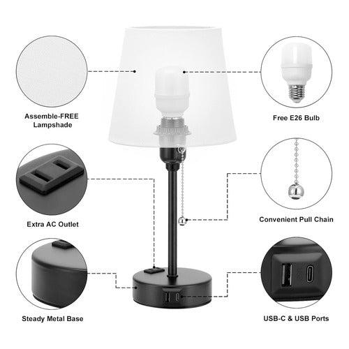 Lámpara De Mesa Escritorio Decorativa Con Caperuza