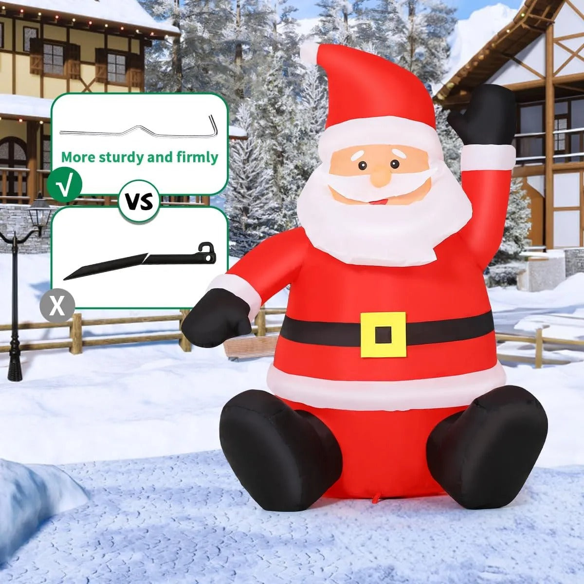 Inflable De Navidad Muñeco Papa Noel Santa Claus De Piso