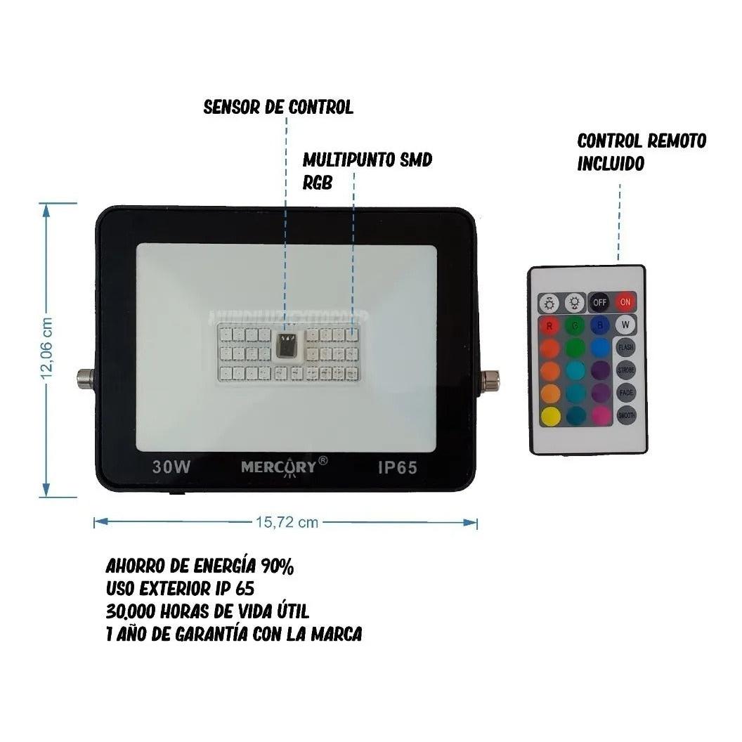 Reflector Led Rgb Multicolor Con Control 30w