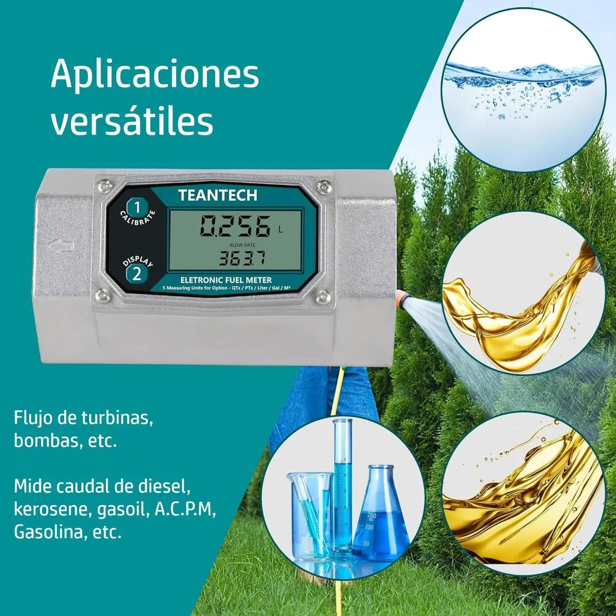 Caudalímetro Medidor Flujo 1'' Combustible Líquidos Químicos