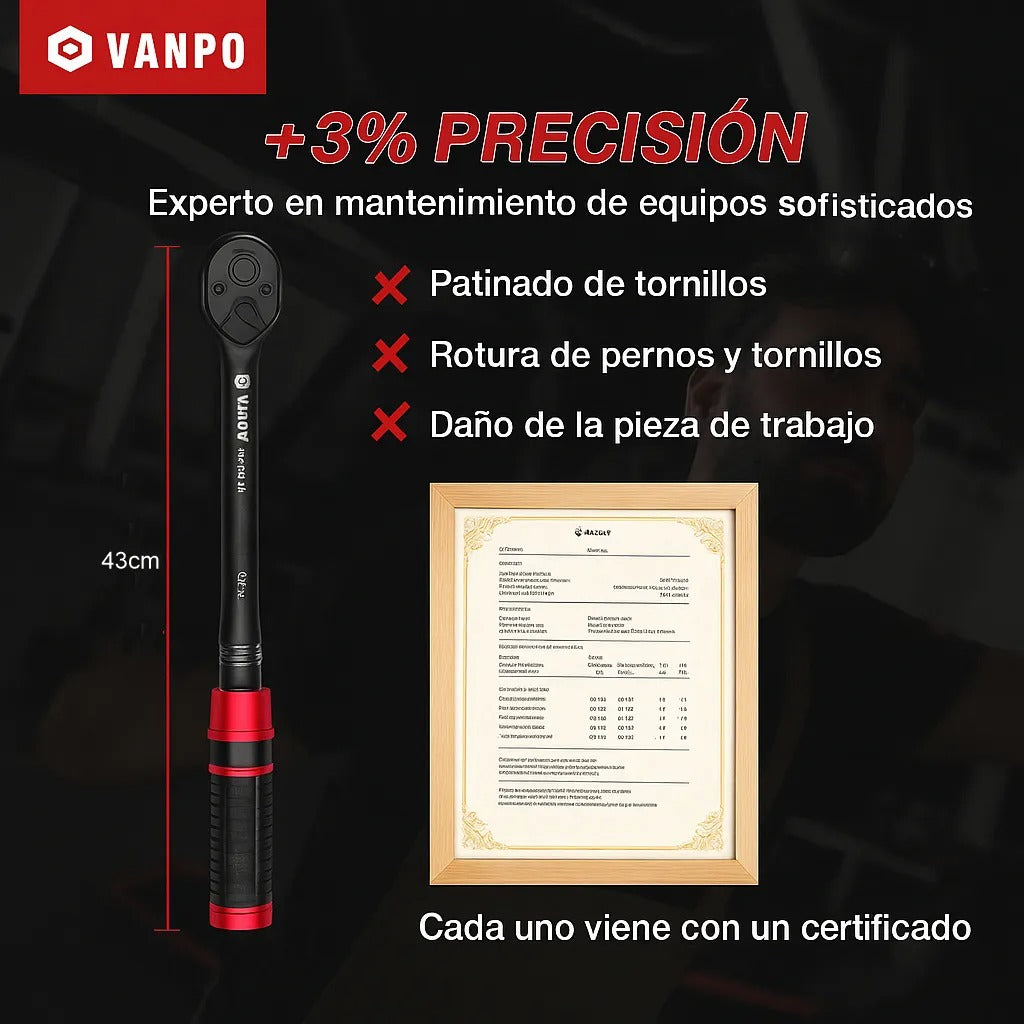 Torquimetro 1/2 Alta Precision Doble Escala 10-170.0ft.lb