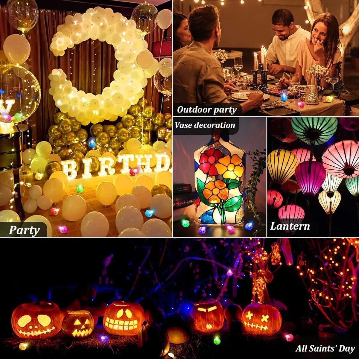 Luces De Navidad Esfera Decoración Pesebre, Globos X10 Unid