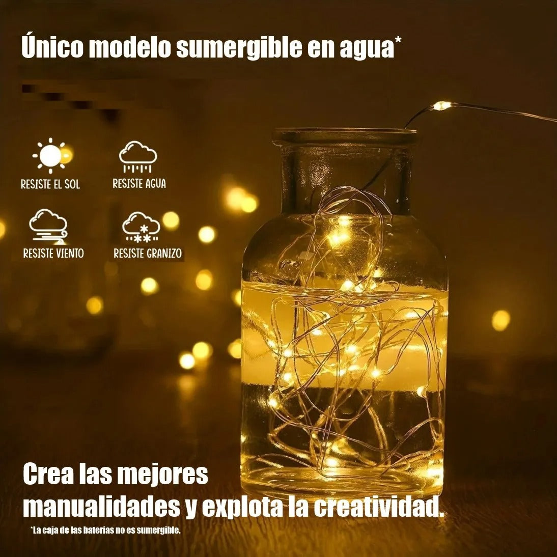 Extensión De Luces Micro Led Alambre De 2m X 12 Unidades.