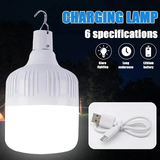 Bombillo Led De Emergencia Portatil Recargable Usb 20w 6500k