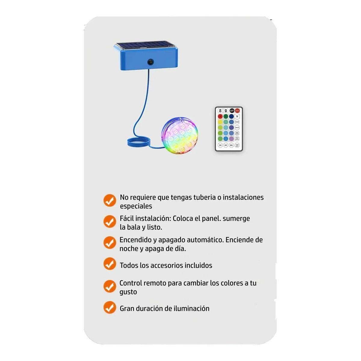 Balas Sumergibles Solares Para Piscinas X 2 Unidades