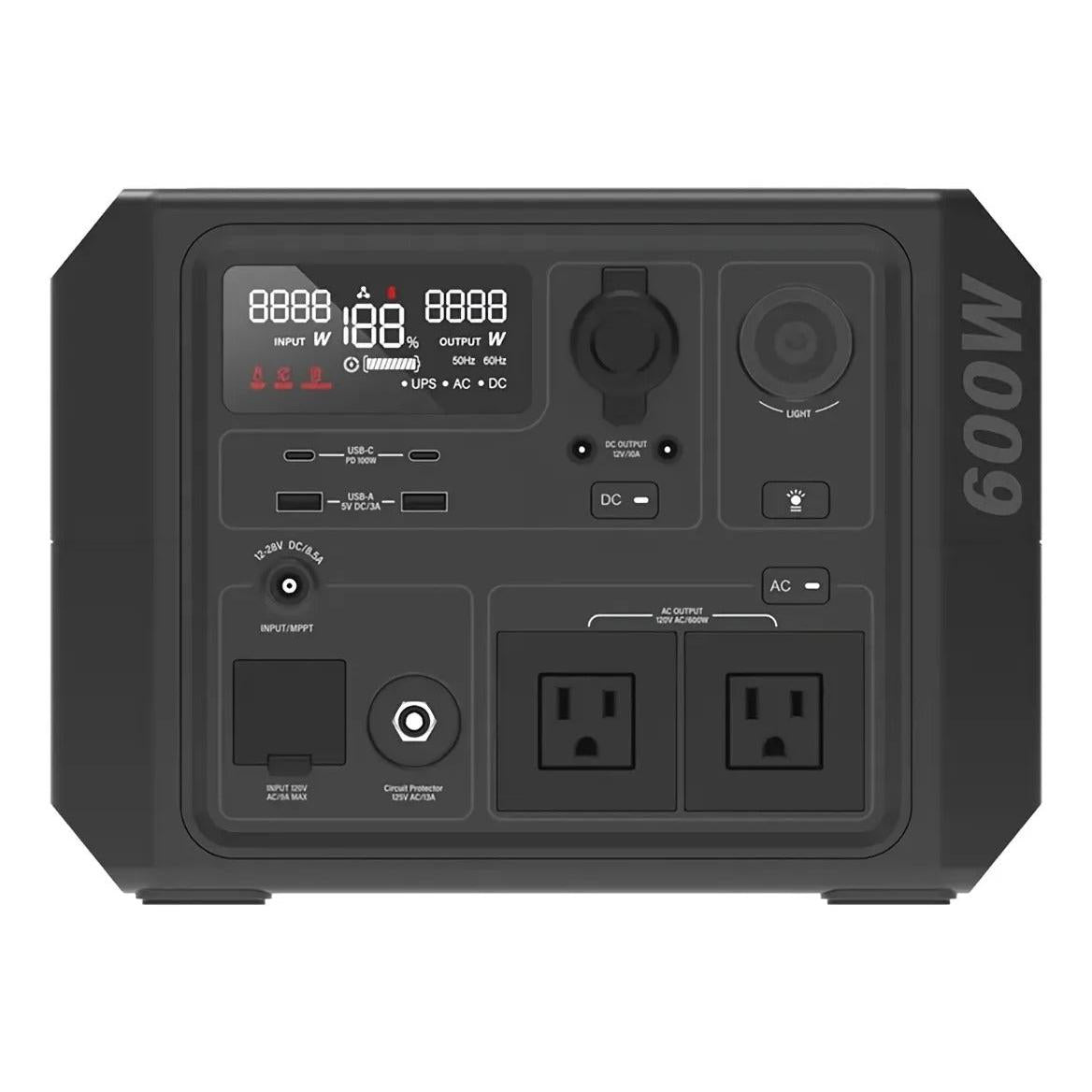 Estacion De Energia Planta Electrica 600w/ 1200w Pico /537wh