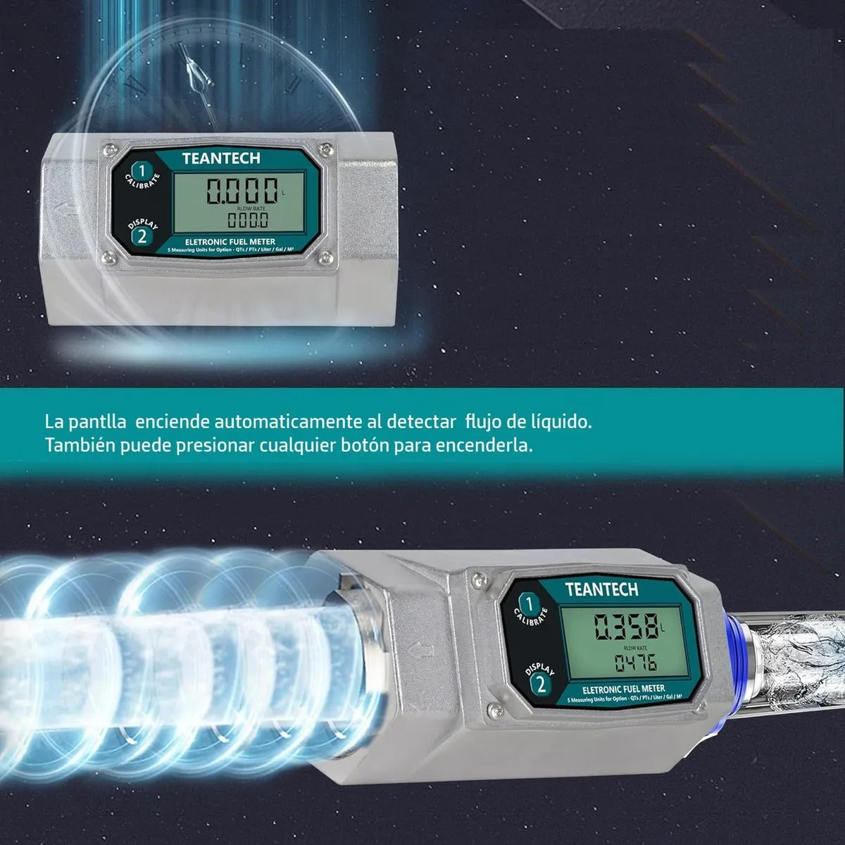 Caudalímetro Medidor Flujo 3/4'' Combustible Líquid Químicos