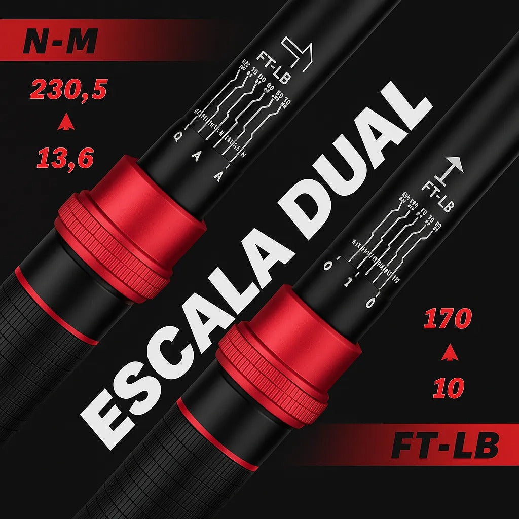 Torquimetro 1/2 Alta Precision Doble Escala 10-170.0ft.lb