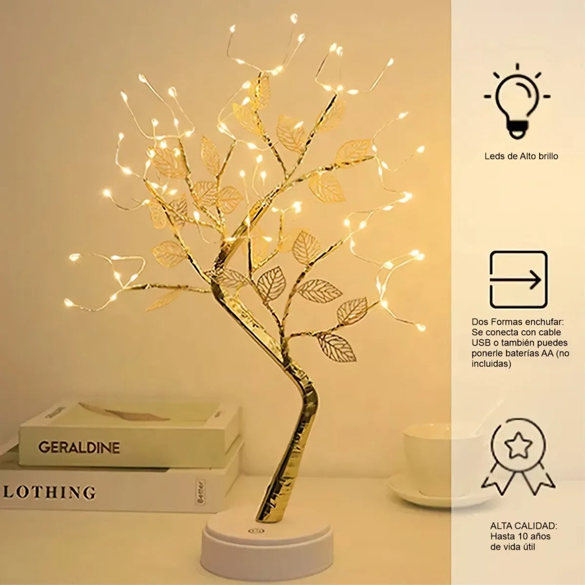 Árbol De Navidad Para Mesa Con Luces Led