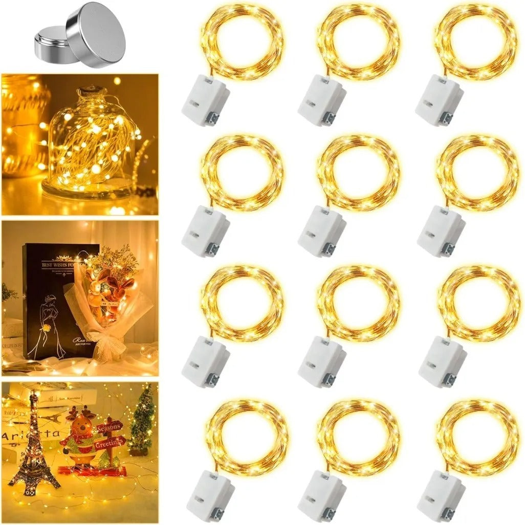 Extensión De Luces Micro Led Alambre De 2m X 12 Unidades.