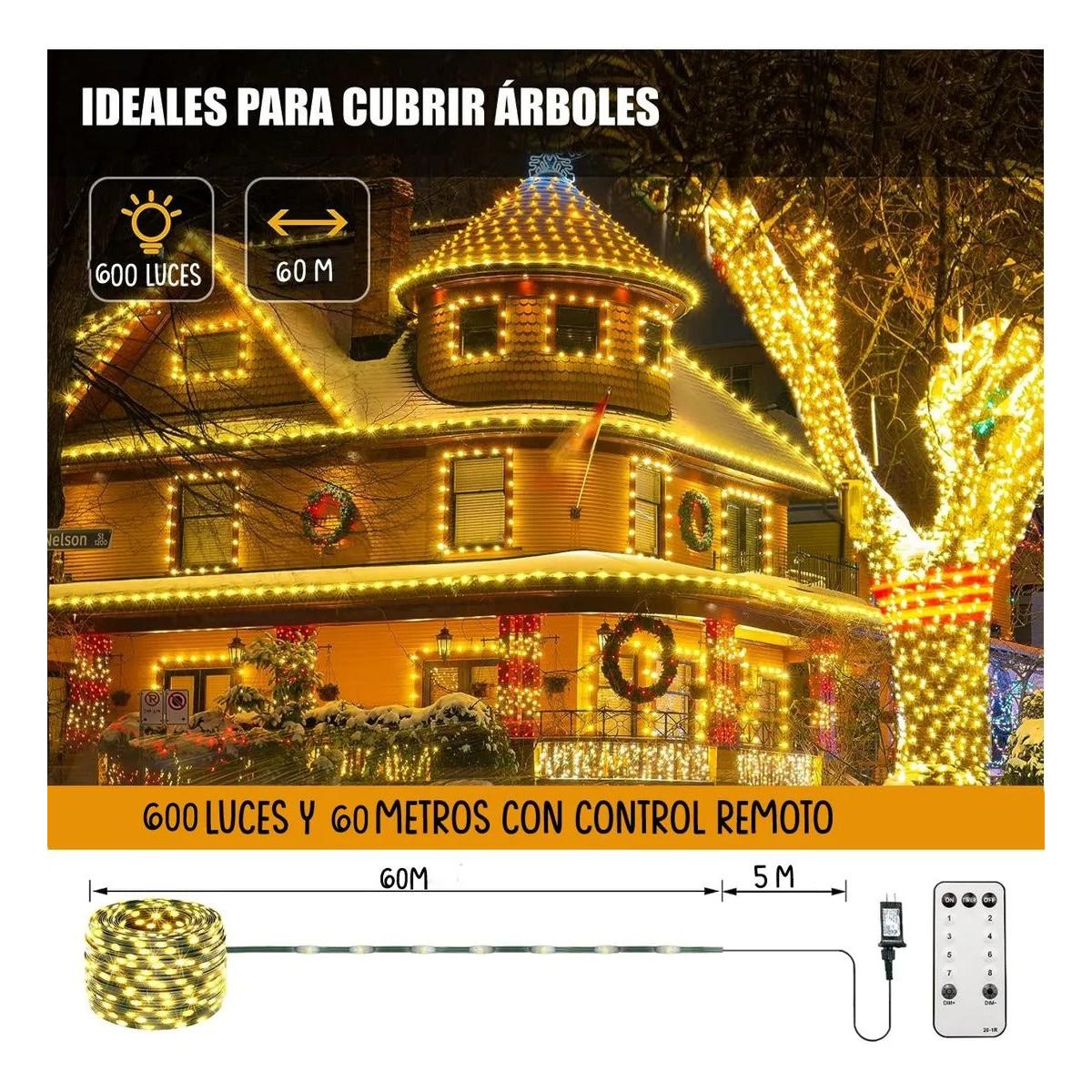Luces De Navidad Lineal De 60 Metros Exteriores.