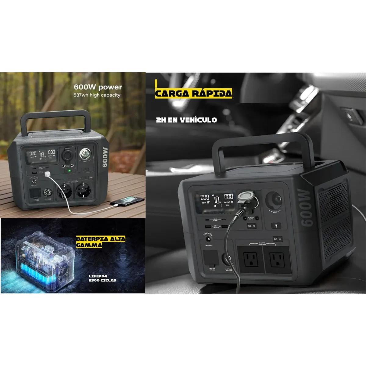 Estacion De Energia Planta Electrica 600w/ 1200w Pico /537wh