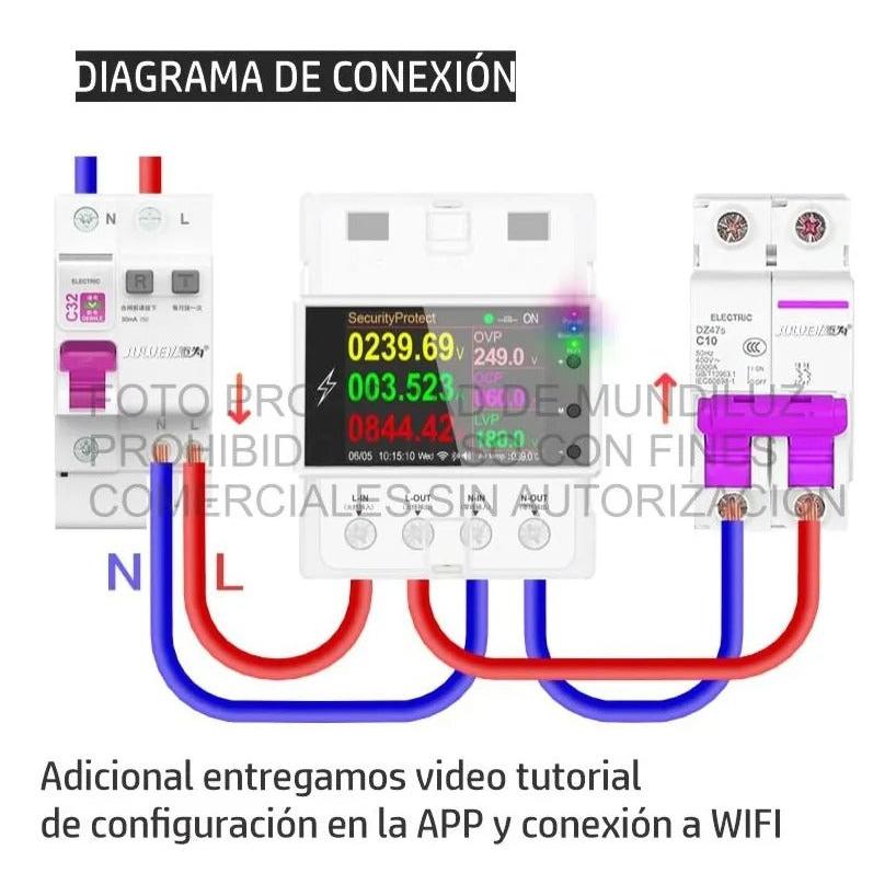 Medidor De Luz Contador, Vatimetro Y Protector Wifi Smart