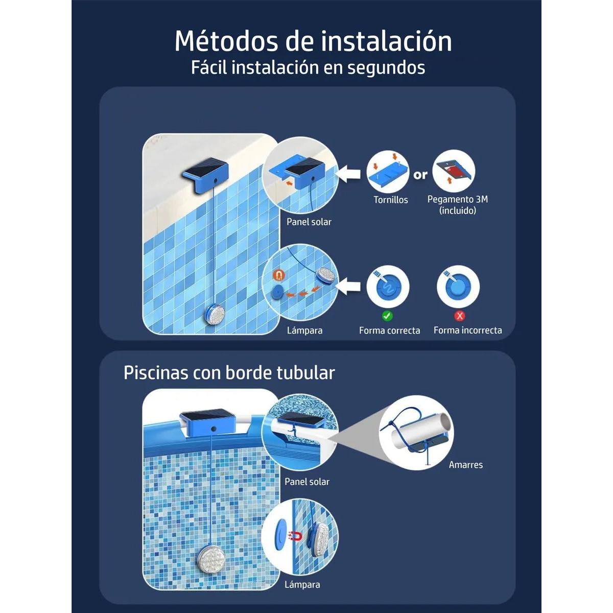 Balas Sumergibles Solares Para Piscinas X 2 Unidades