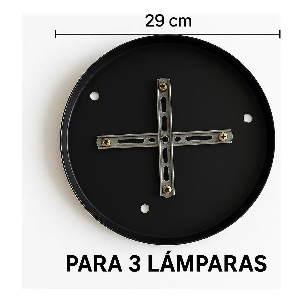 Tapa Plafon De Techo Para Lamparas Circular Color Negro