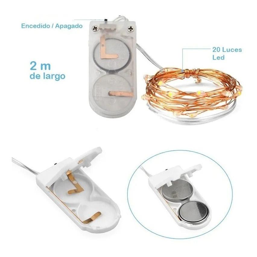 Extension De Luces Micro Led Alambre Con 20 Leds 2m.