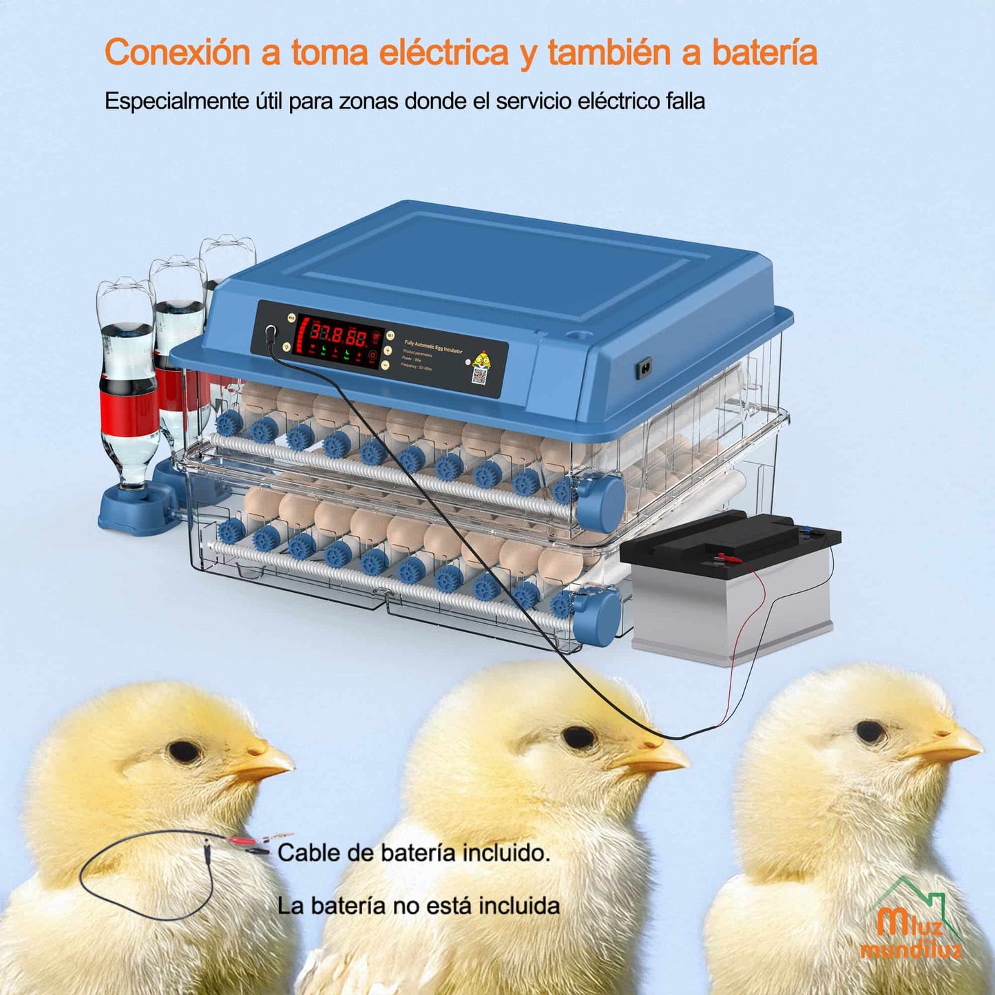 Incubadora De 128 Huevos Volteo Automatico Y Control Humedad
