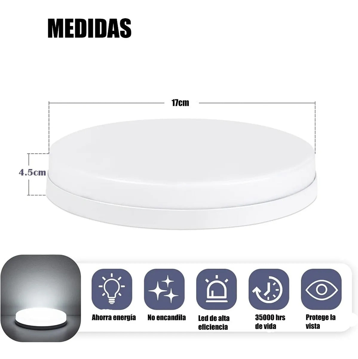 Panel Led 24w Sobreponer Redondo Luz Blanca Borde Infinito