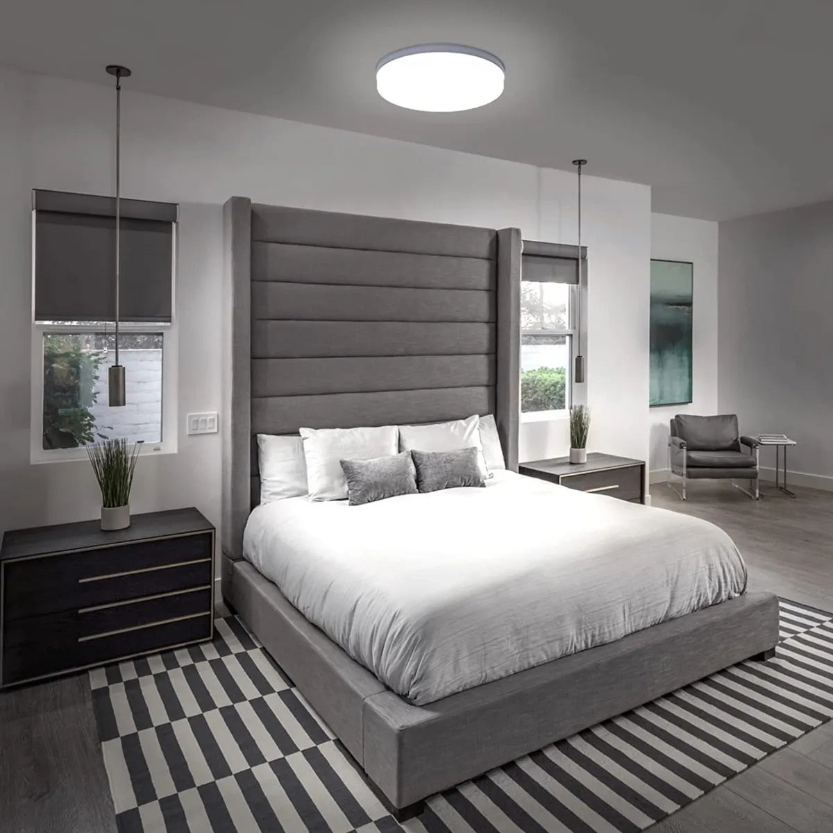 Panel Led 24w Sobreponer Redondo Luz Blanca Borde Infinito