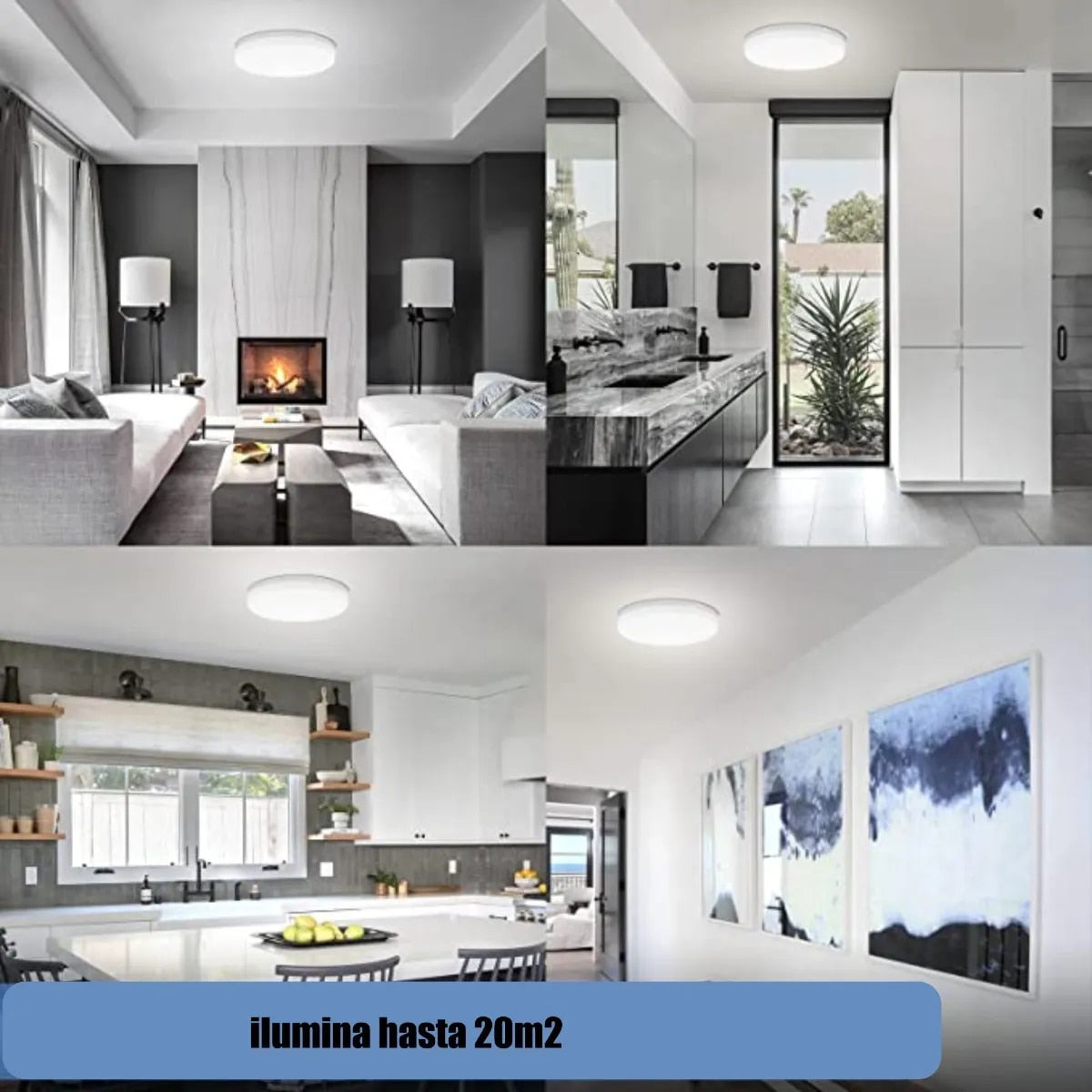 Panel Led 24w Sobreponer Redondo Luz Blanca Borde Infinito
