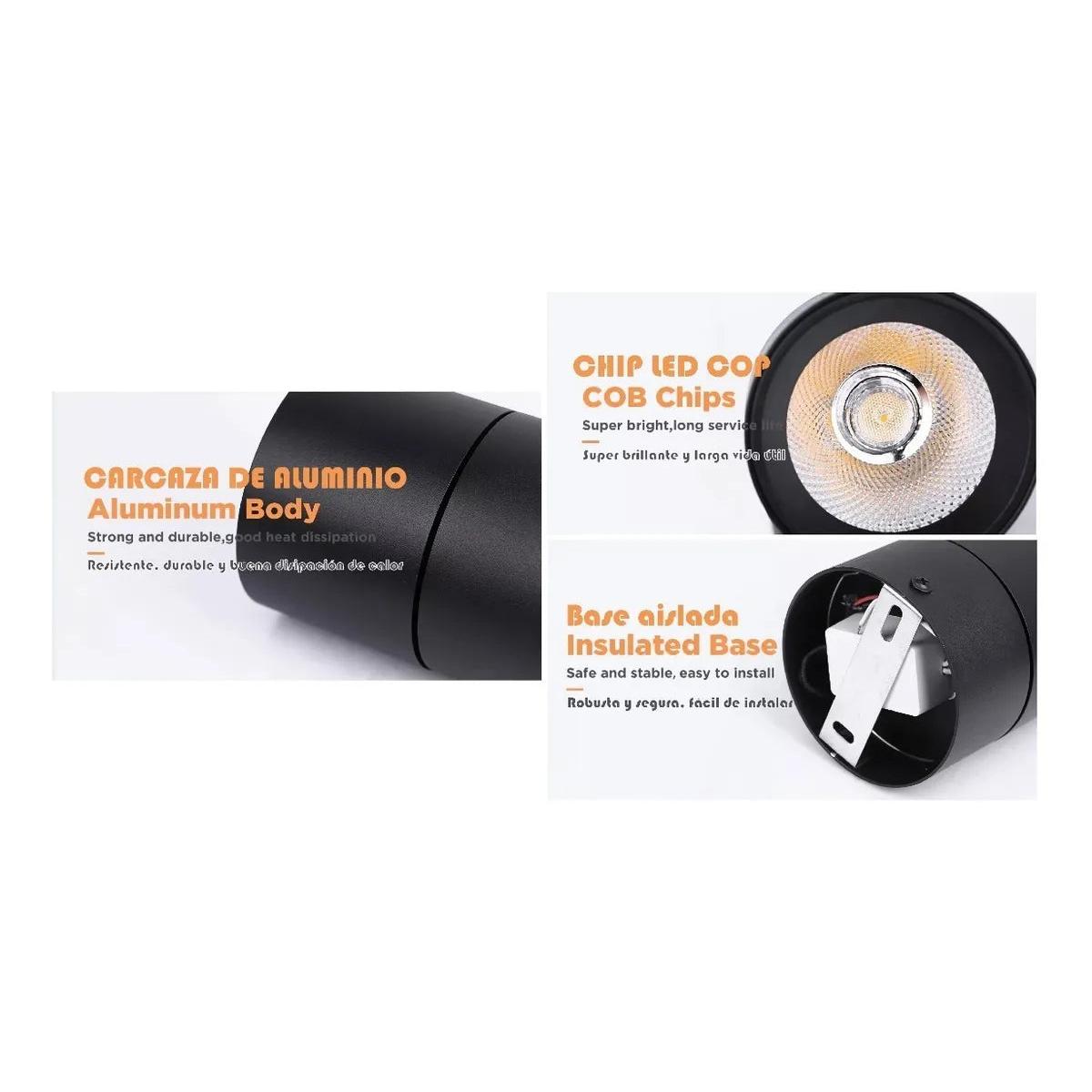 Lampara De Techo Tipo Bala Led Spot Dirigible