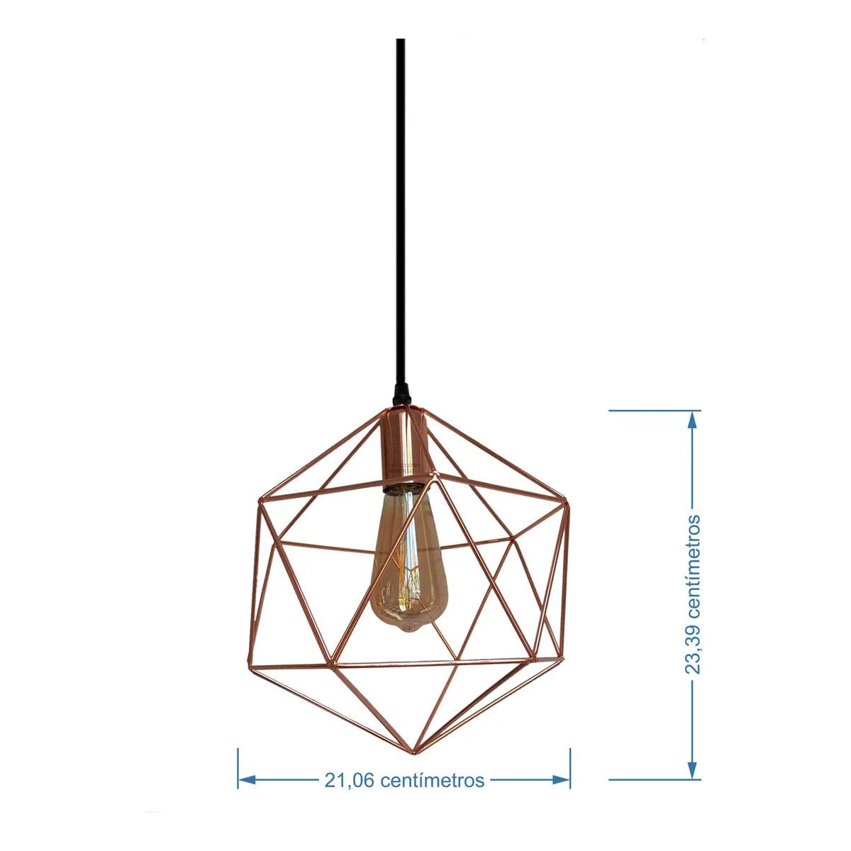 Lampara Colgante Vintage Cobrizada Para Sala, Cocina, Etc.
