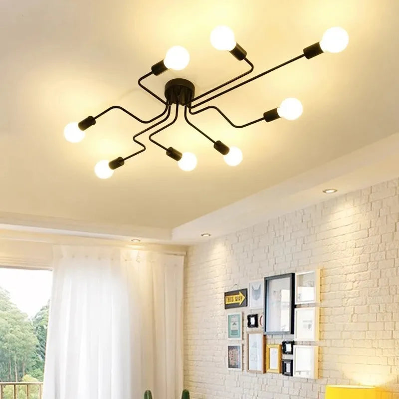 Lampara De Techo Plafón Vintage 8 Brazos Decorativa