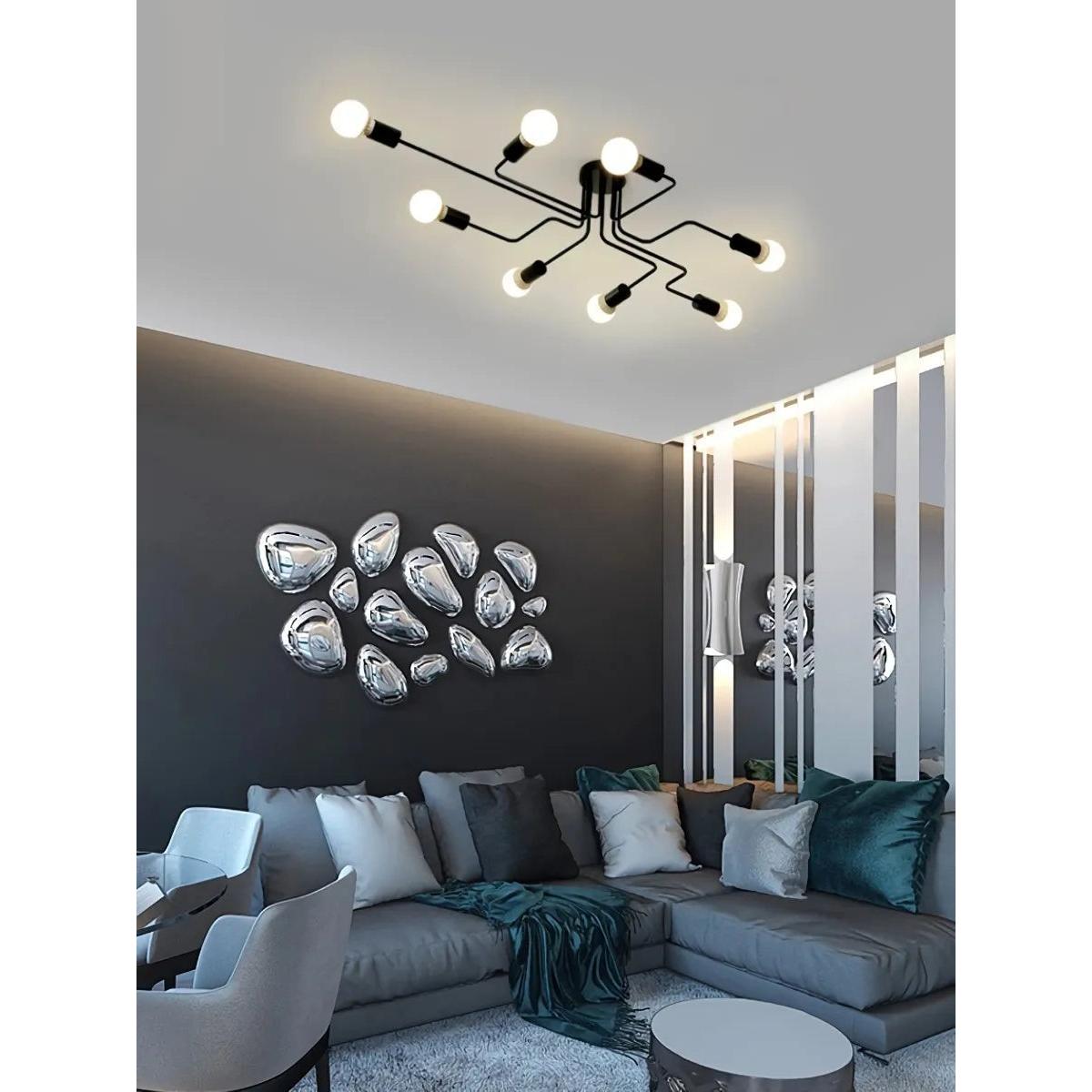 Lampara De Techo Plafón Vintage 8 Brazos Decorativa