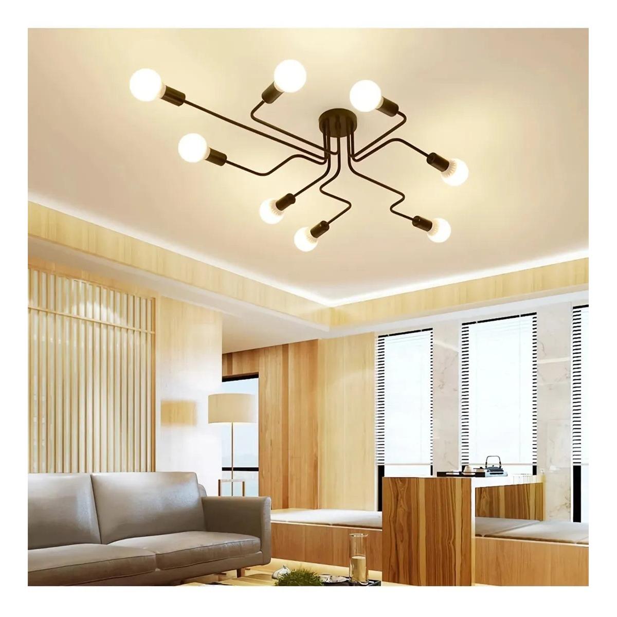Lampara De Techo Plafón Vintage 8 Brazos Decorativa